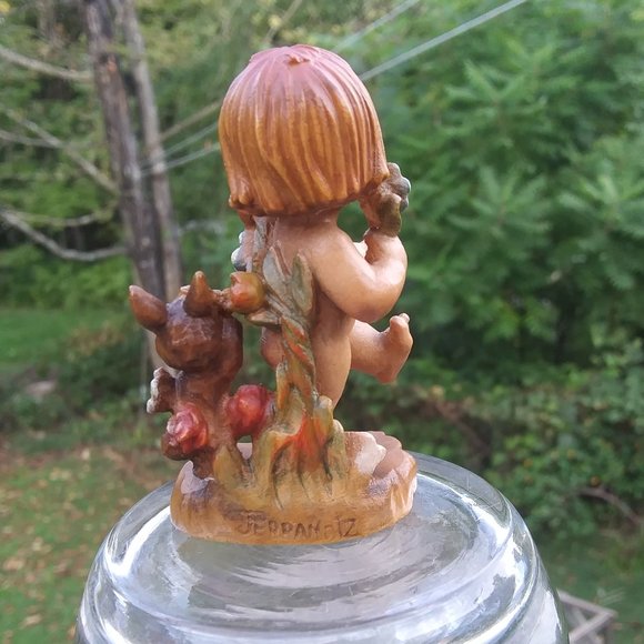 Vintage wood carving Anri Italy by artist Ferrandiz Nature's child with rabbit - Picture 8 of 16